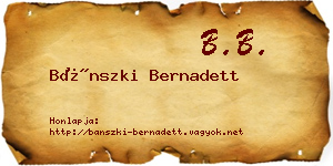 Bánszki Bernadett névjegykártya