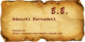 Bánszki Bernadett névjegykártya