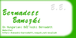 bernadett banszki business card